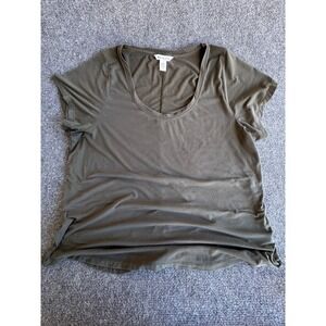 Athleta Olive Green Stratus Tee Plus Size 1X Scoop Neck Short Sleeve Casual Top